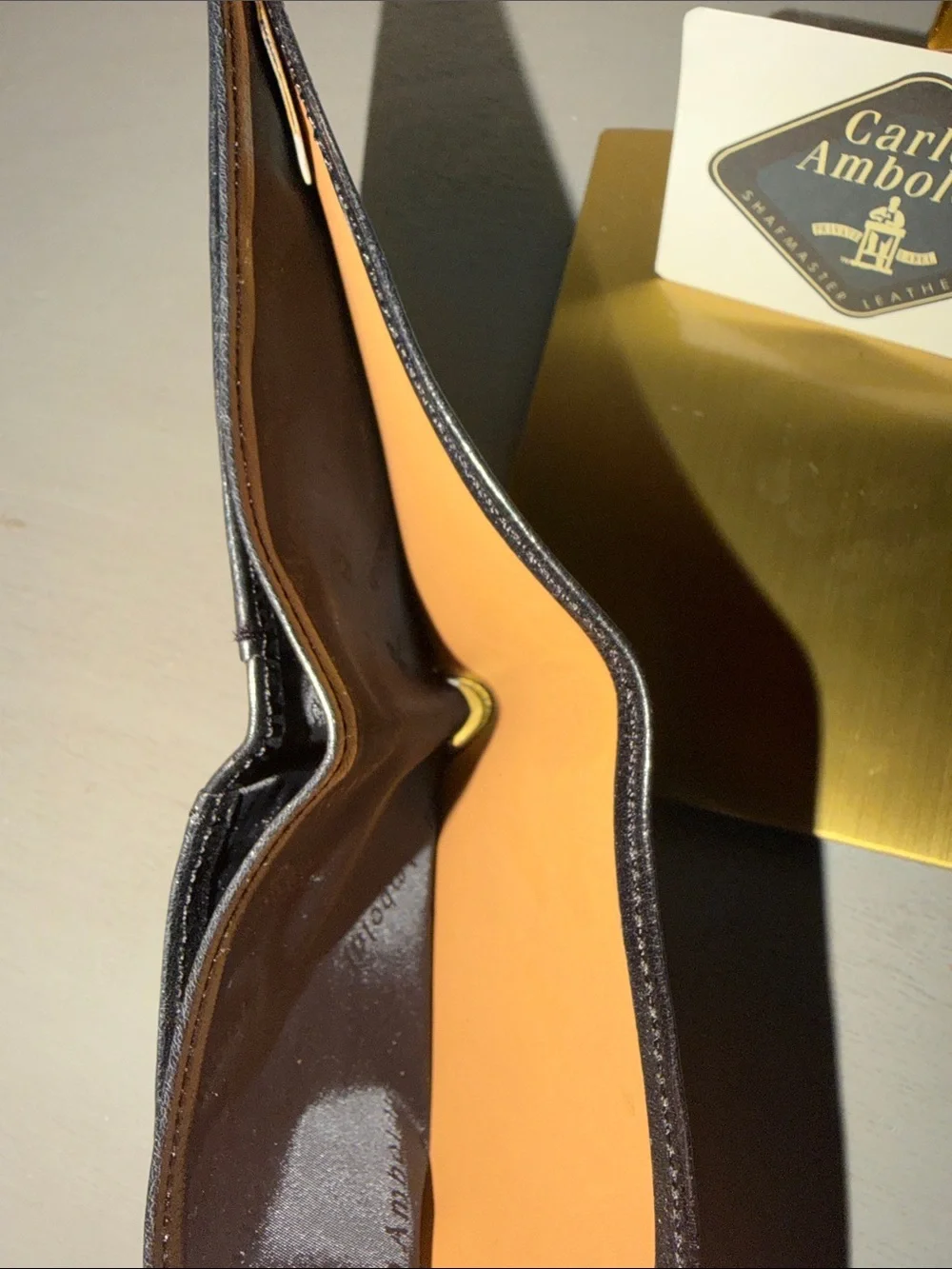 Carlo Amboldi Black Leather Bi-Fold Wallet